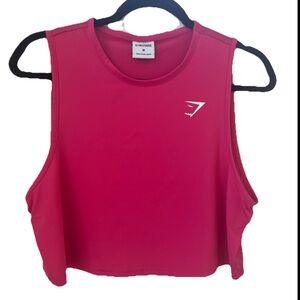 Women’s Gymshark Sleeveless Cropped Athletic Tank/Shirt Size M Pink (0488)